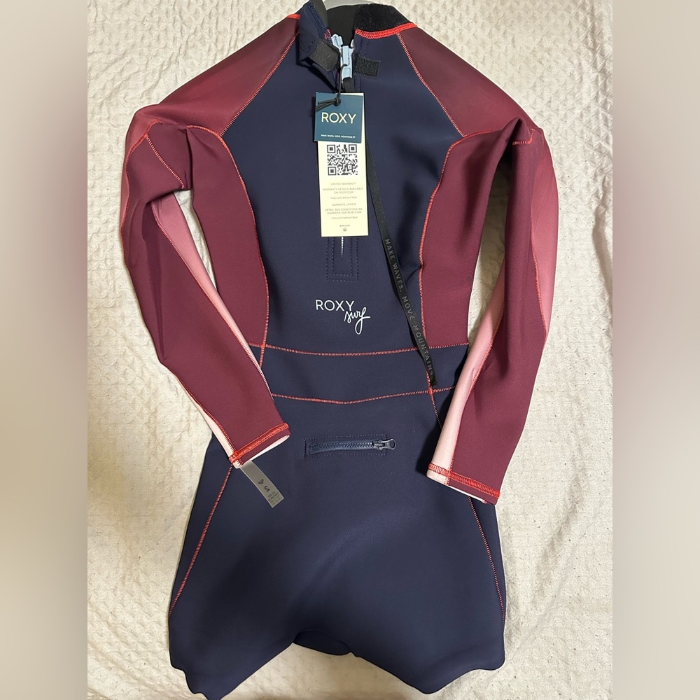 Roxy 1.5mm Rise Collection Back Zip Springsuit Wetsuit Women’s Size 2 - Picture 10 of 11